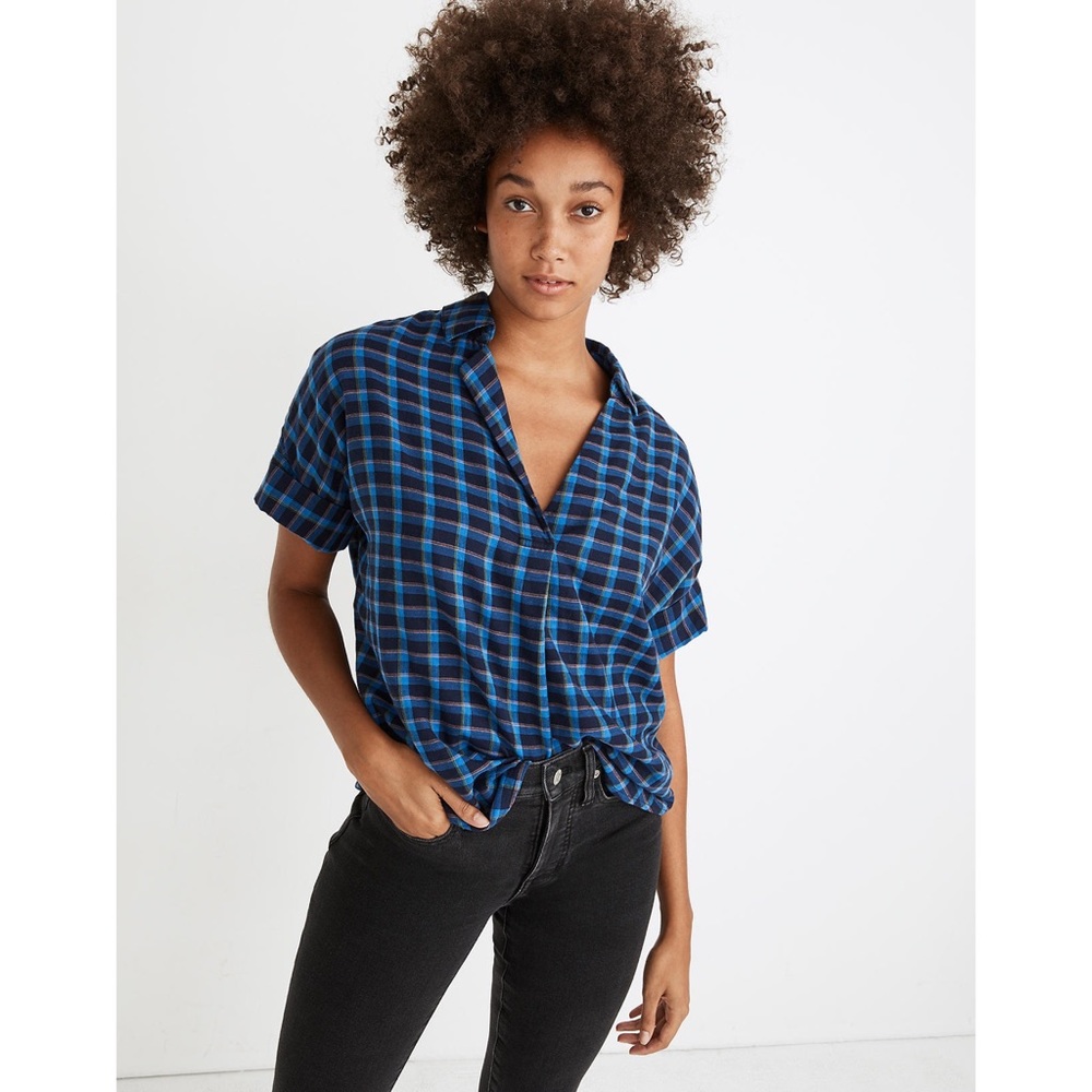 Madewell Double-Faced Park Popover Shirt in Plaid